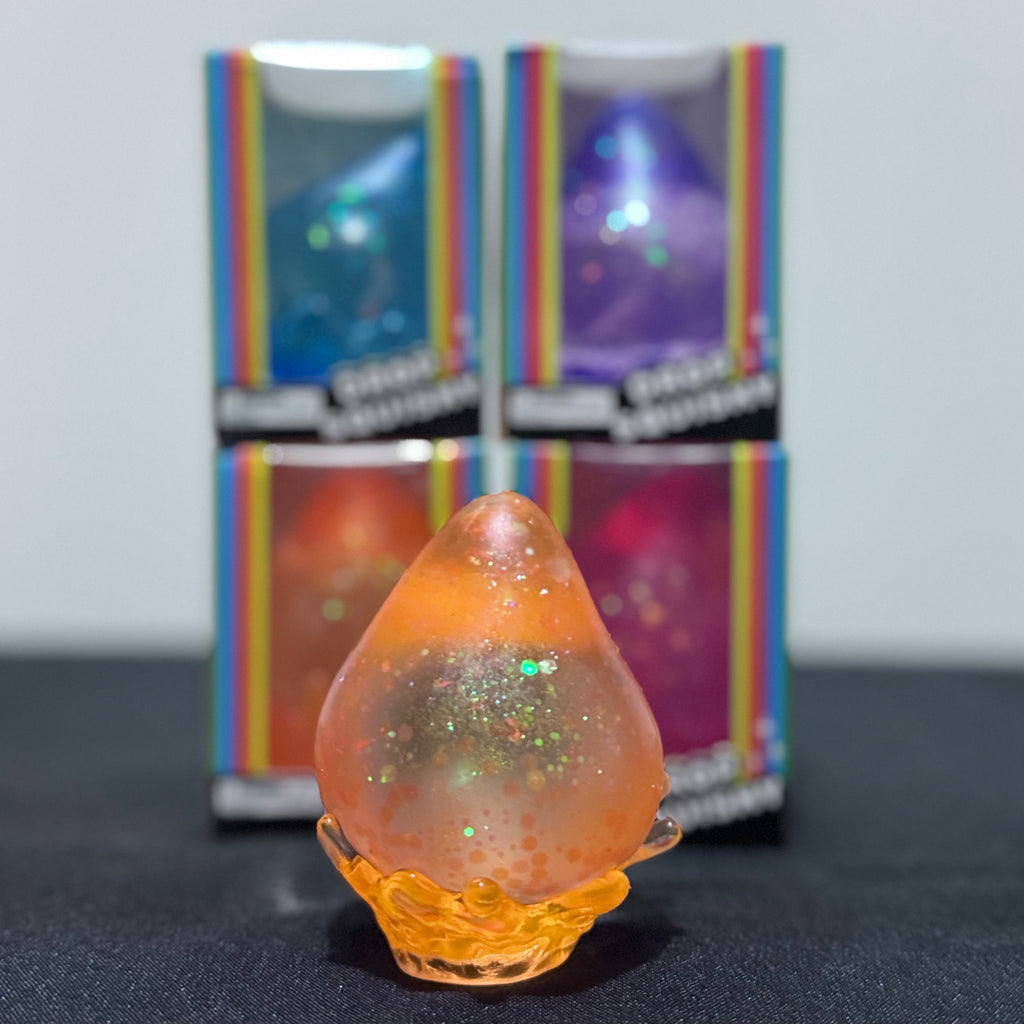 Large Teardrop Squishy Toy with Stand - Maltose Sugar Gel Glitter Stress Ball Sensory Squeeze Fidget