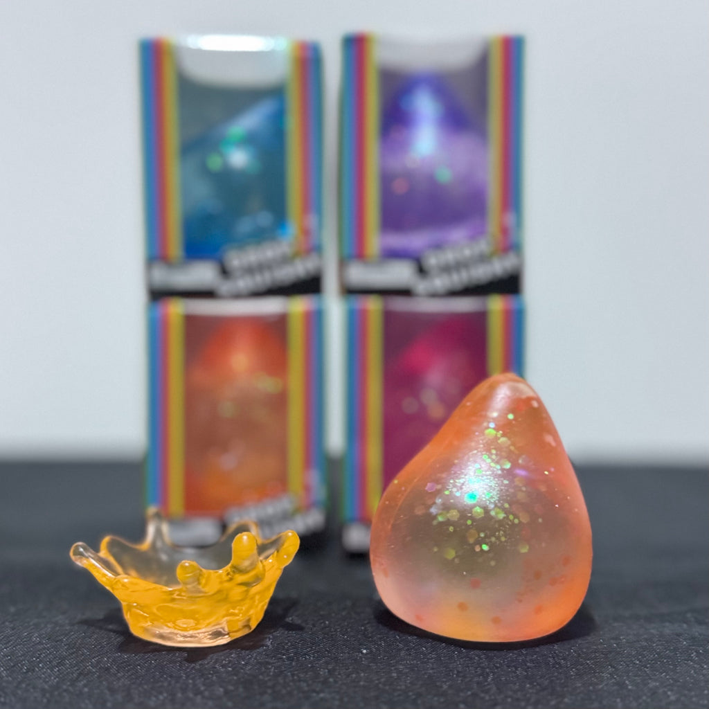 Large Teardrop Squishy Toy with Stand - Maltose Sugar Gel Glitter Stress Ball Sensory Squeeze Fidget